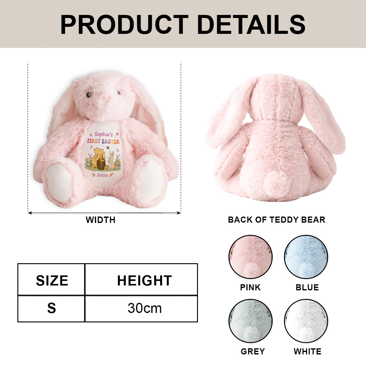 Baby's First Easter - Personalized Stuffed Bunny