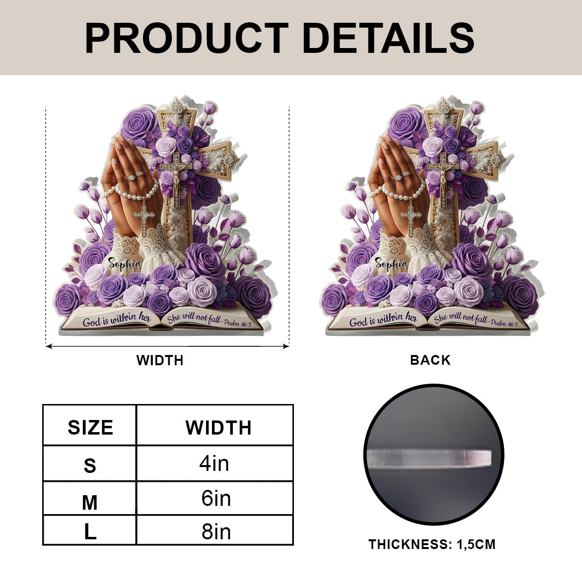 God Is Within Her She Will Not Fall - Personalized Acrylic Plaque