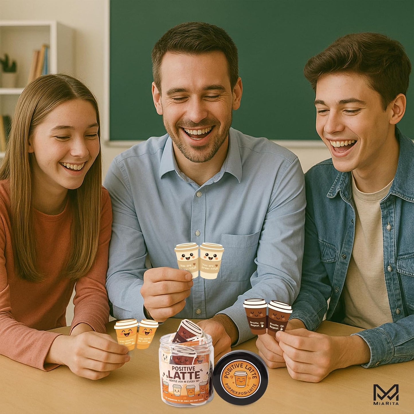 Positive Latte Affirmation Jar – 60Pcs Cute Emotional Support Lattes – Coffee Gifts for Women, Men– Gift for Coffee Lovers, White Elephant Gifts for Coworker, Boss, Teacher, Teens, Teen Girl Gift Trendy Stuff