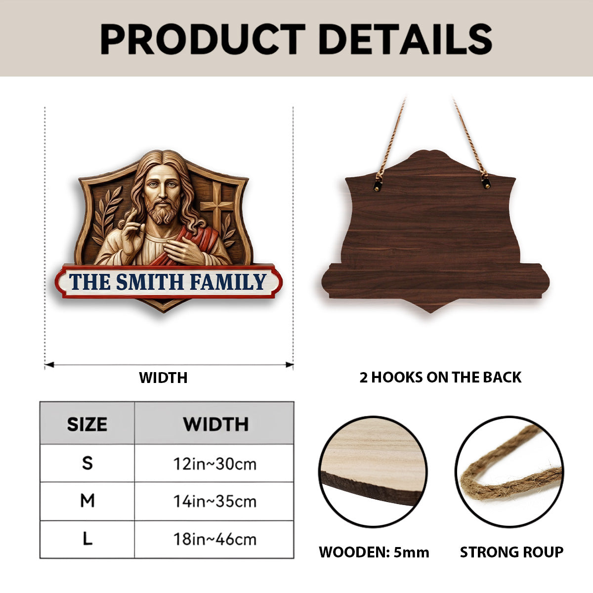 Christian Home Decor - Personalized Door Sign