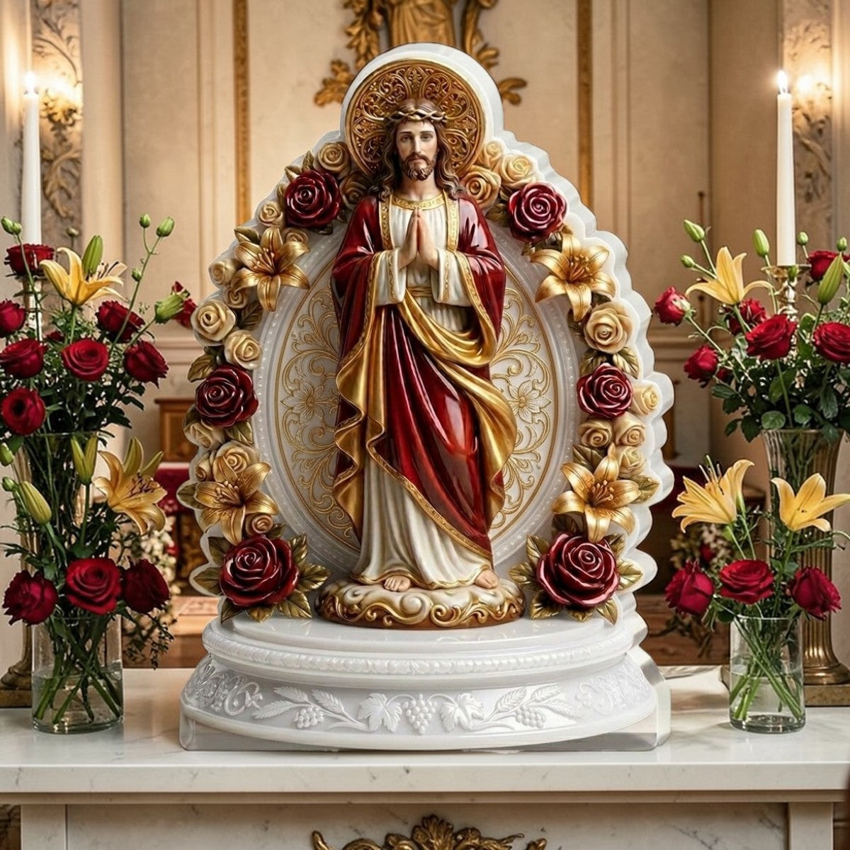 Jesus Blessing Statue - Acrylic Plaque