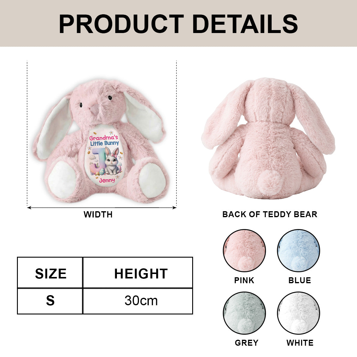 Grandma’s Little Bunny - Personalized Stuffed Bunny