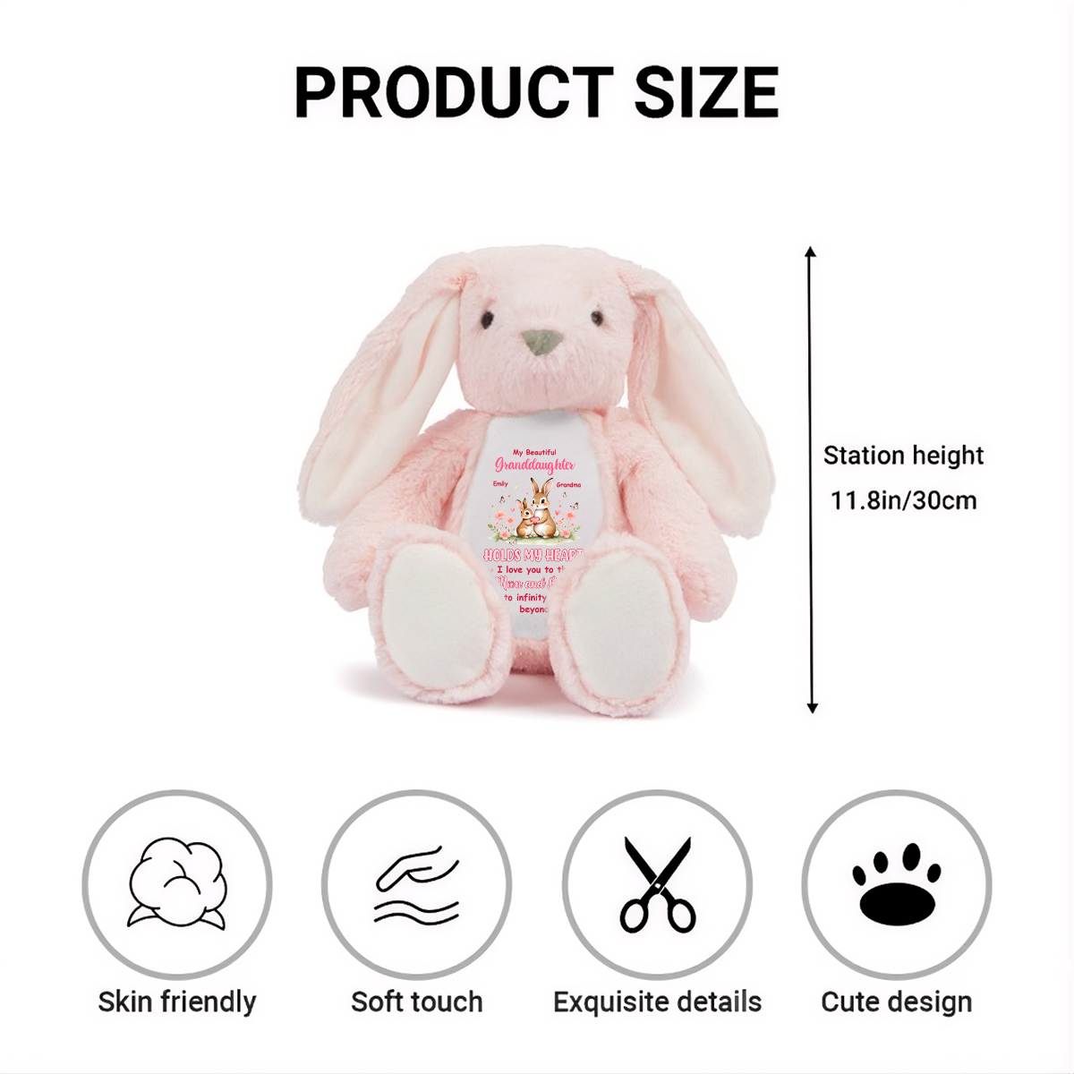 Soft Stuffed Rabbit Gift - Personalized Stuffed Easter Bunny
