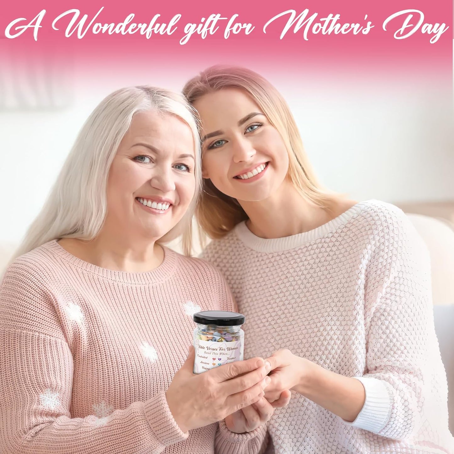 Bible Verse Jar for Women, Religious Gifts for Women, Christian Gifts for Women, Birthday Gifts, Graduation Gifts for Her, Inspirational Bible Jar, Teacher Appreciation Gifts