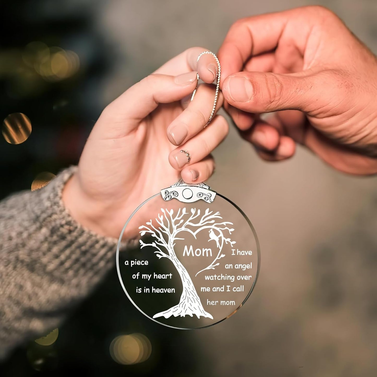 Sympathy Gifts for Mom'S Loss - 3.5 Inch Memorial Christmas Ornament, Bereavement Gifts for Mother
