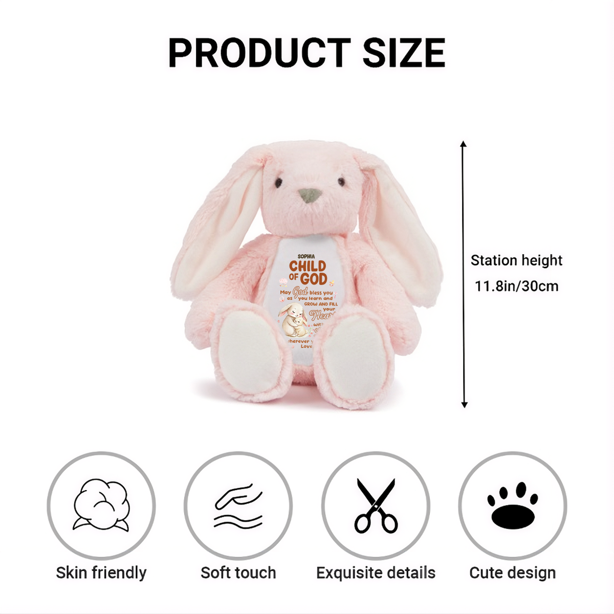 Child of God - Personalized Stuffed Bunny