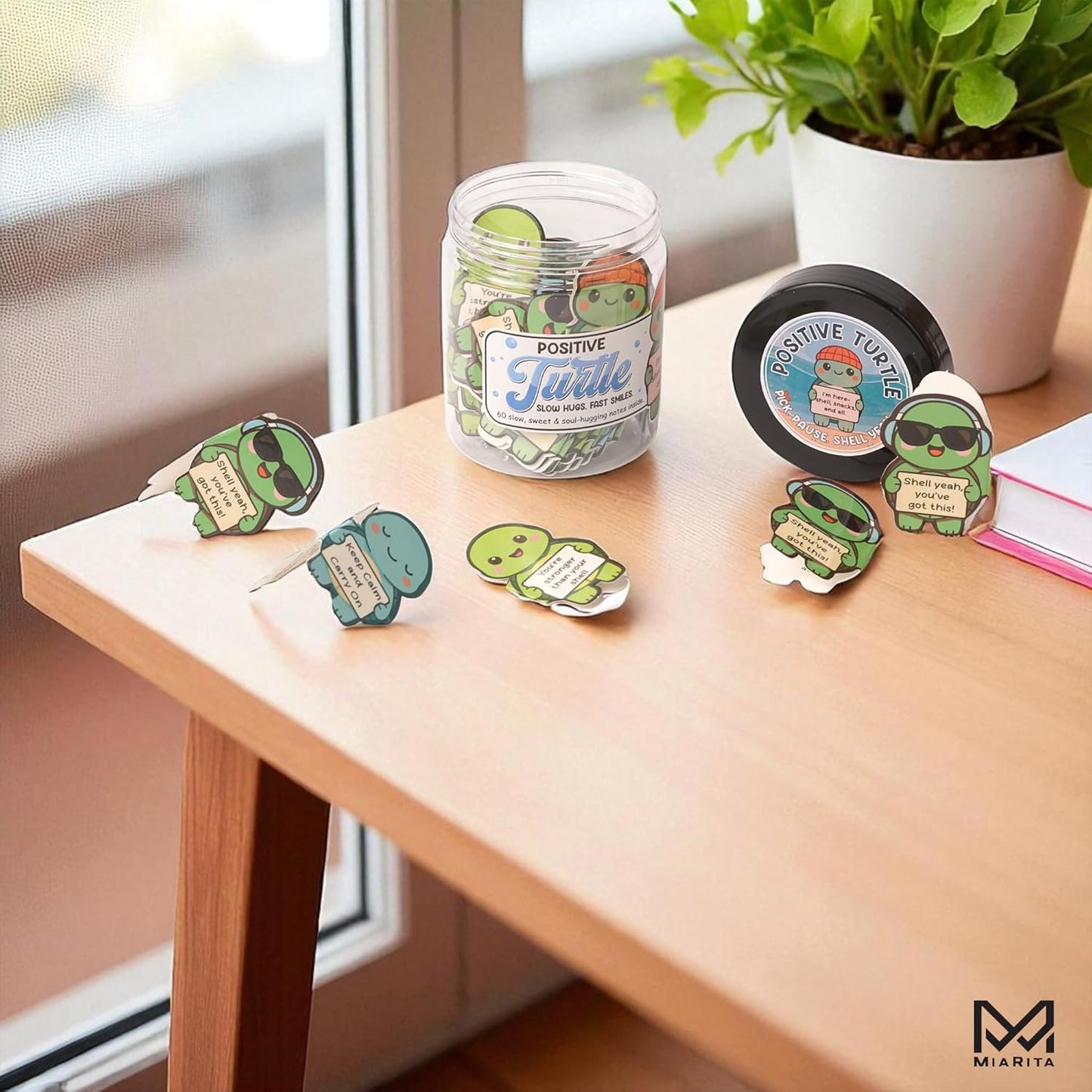 Positive Turtle Jar – 60 Funny Emotional Supports, Sea Turtle Gifts, Birthday Gifts for Women, Teens, Tweens, Girls –Turtle Decor, Trendy Teen Girl Stuff, Graduation Gifts, Back to School Gifts