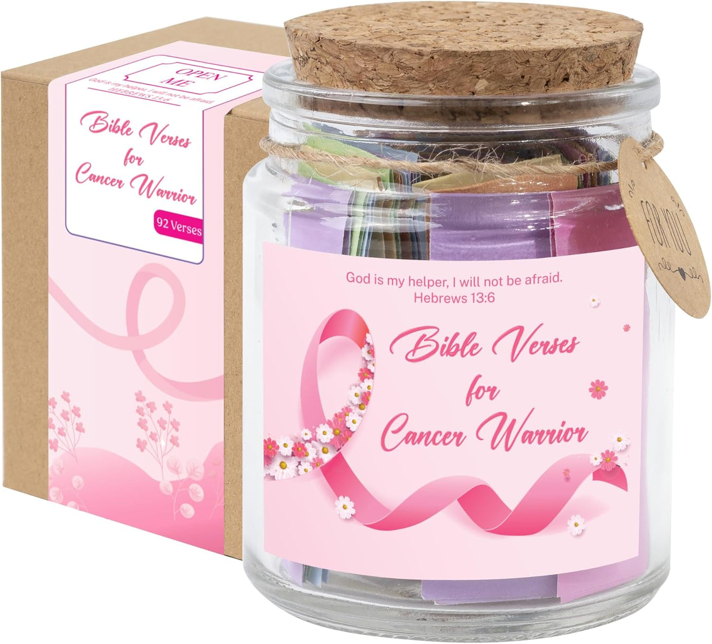 Bible Jar for Cancer Warrior, Cancer Care Gifts for Women, Cancer Gifts for Women, Breast Cancer Gifts, Cancer Comfort Gifts