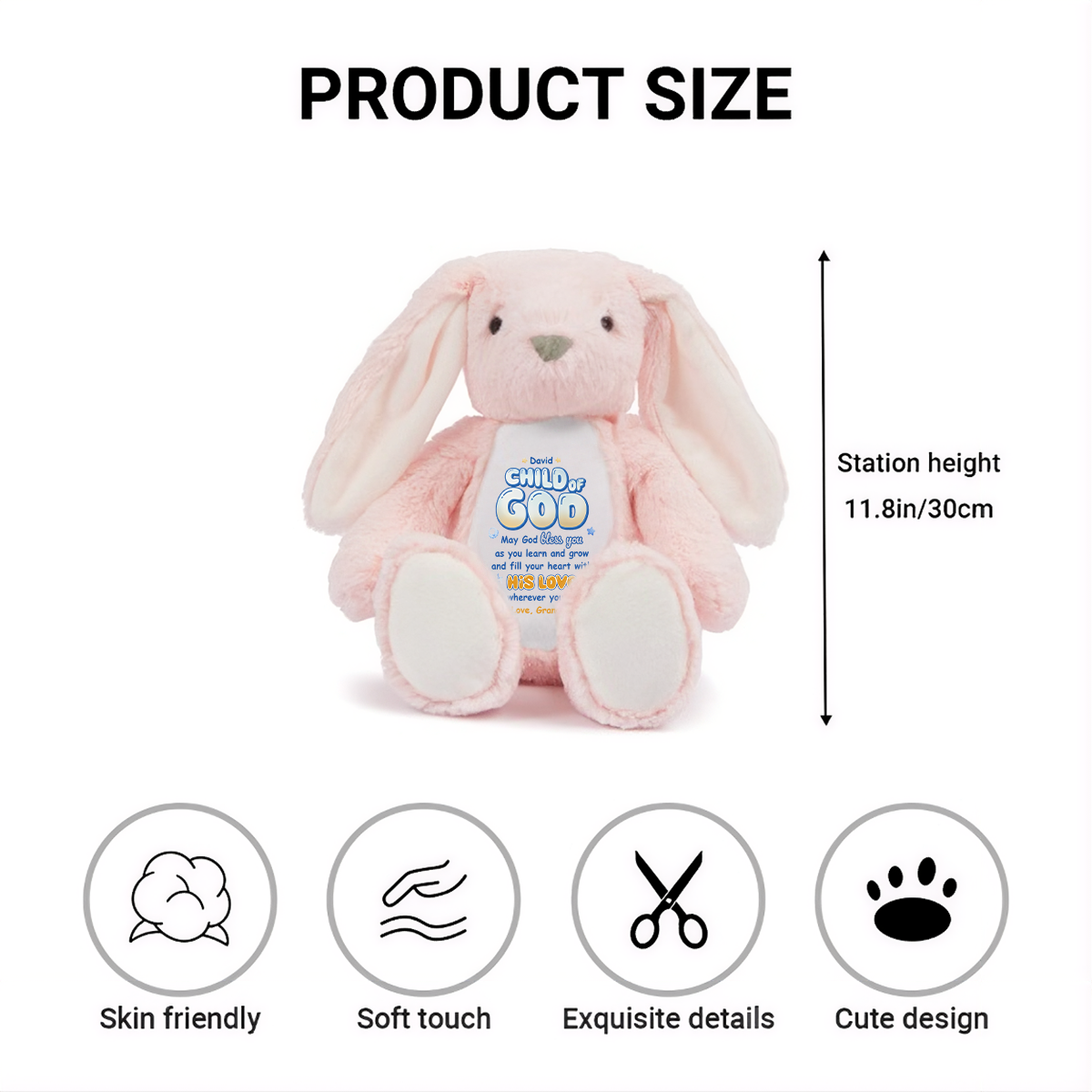 Child Of God - Personalized Stuffed Bunny
