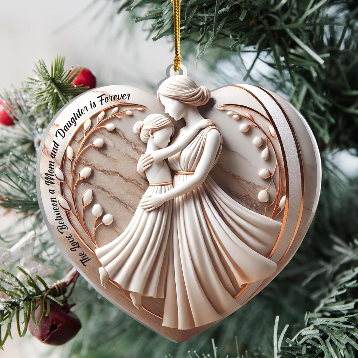 For Daughter Mom Grandma – Memorial Ornament for Loss of Mom, Bereavement Sympathy Gift, Christmas Keepsake for Mother Daughter (Mom&Daughter)