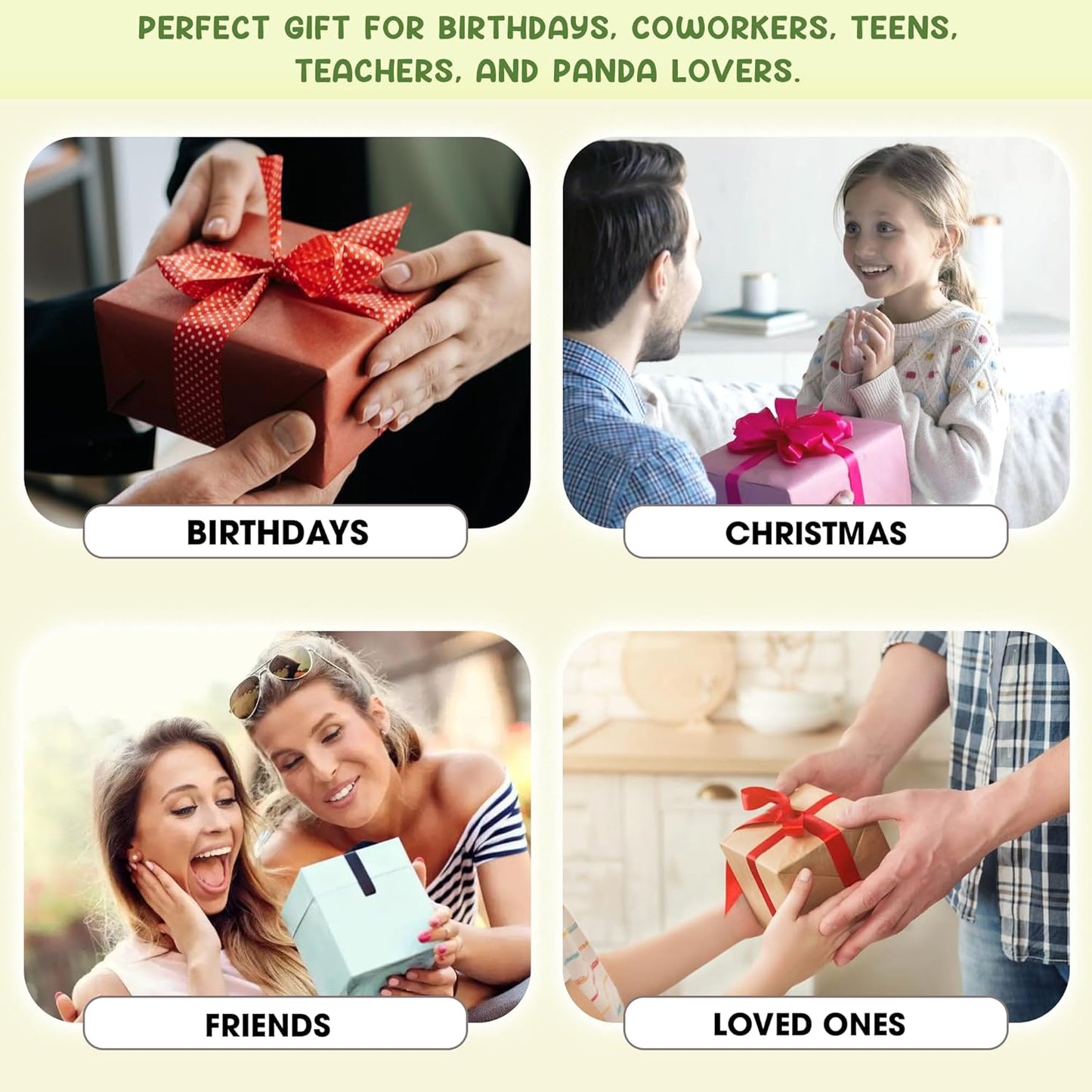 Positive Panda Jar – Emotional Support Panda Birthday Gifts for Women Men, Boss Day Gift, Halloween Stocking Stuffer Christmas Gifts for Teens Tweens Daughter Son, Unique Teen Girl Gift Trendy Stuff