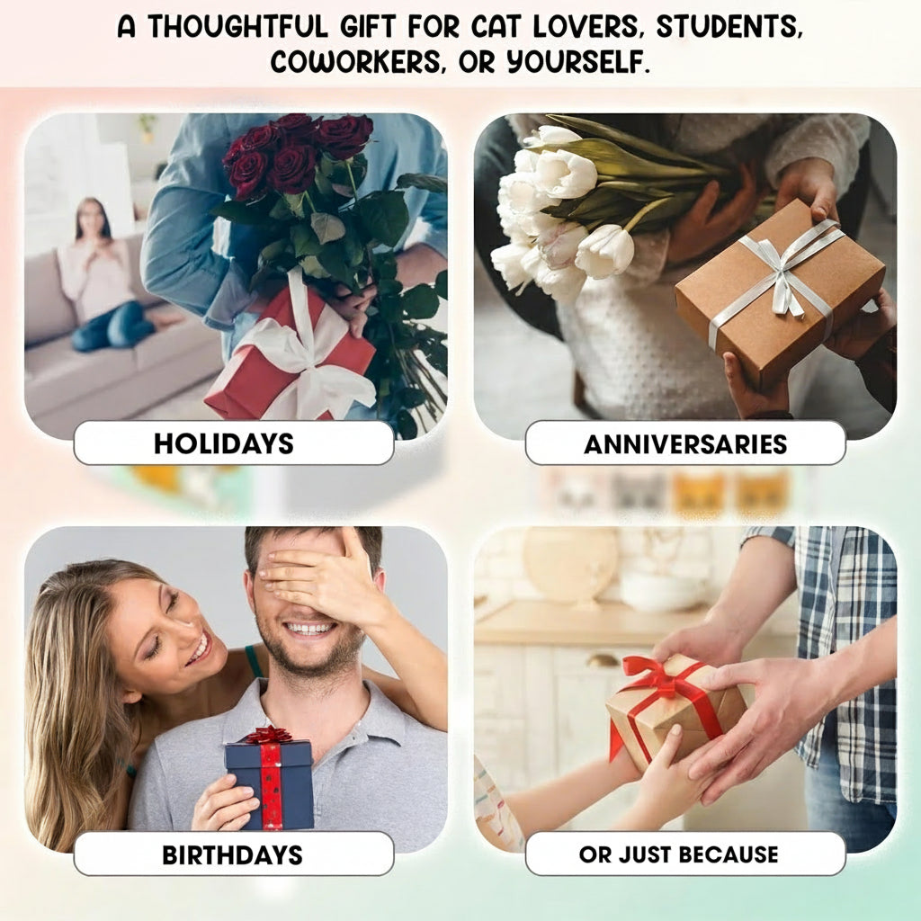 Positive Cats Jar – 60 Affirmation Cards for Anxiety & Self Care, Cat Gifts for Women, Teens & Men, Mental Health & Stress Relief Support Gifts, Cat Mom Gift