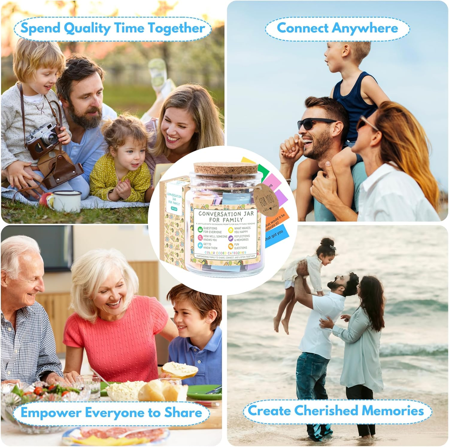 Family Conversation Cards in Jar