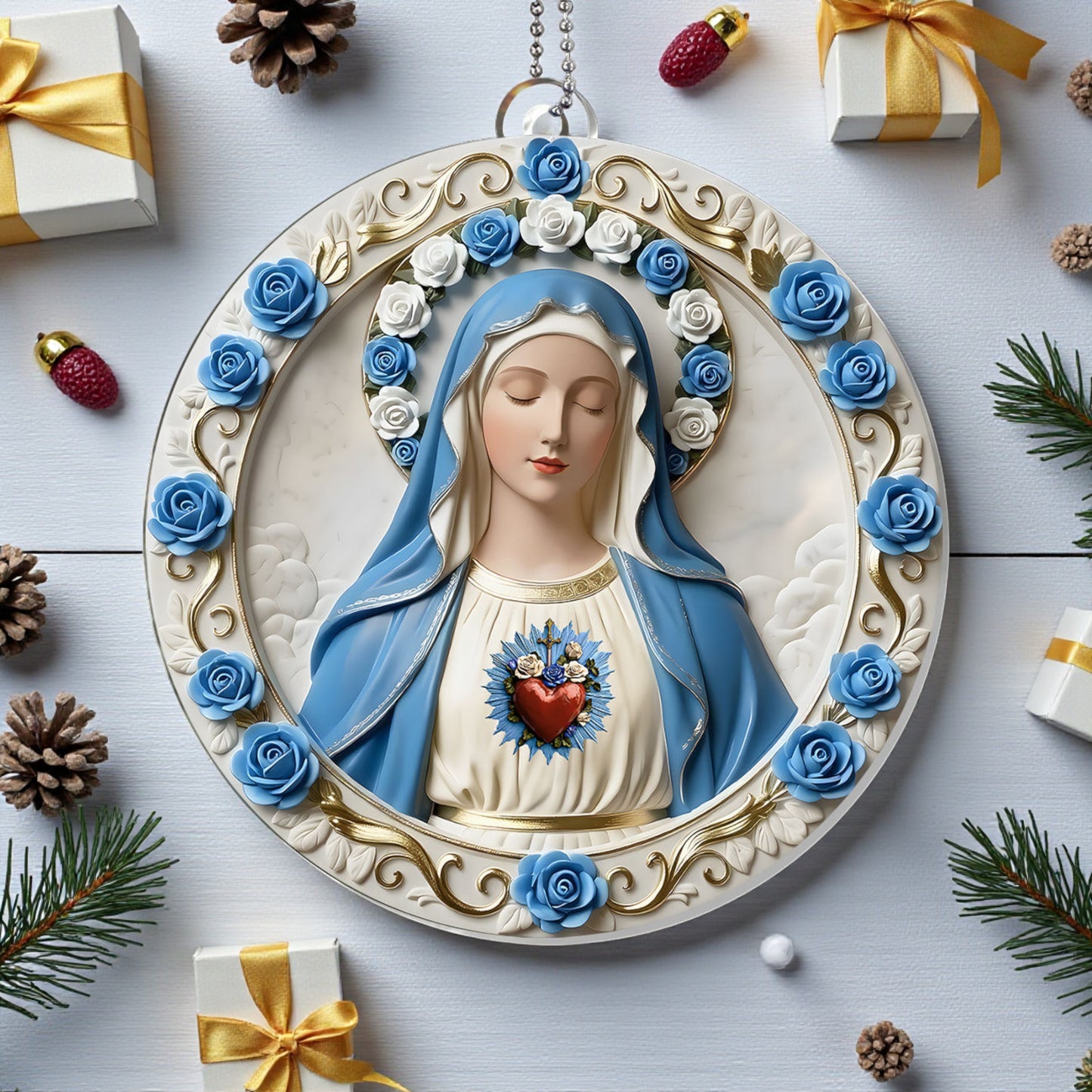 Heart of Mary Ornament