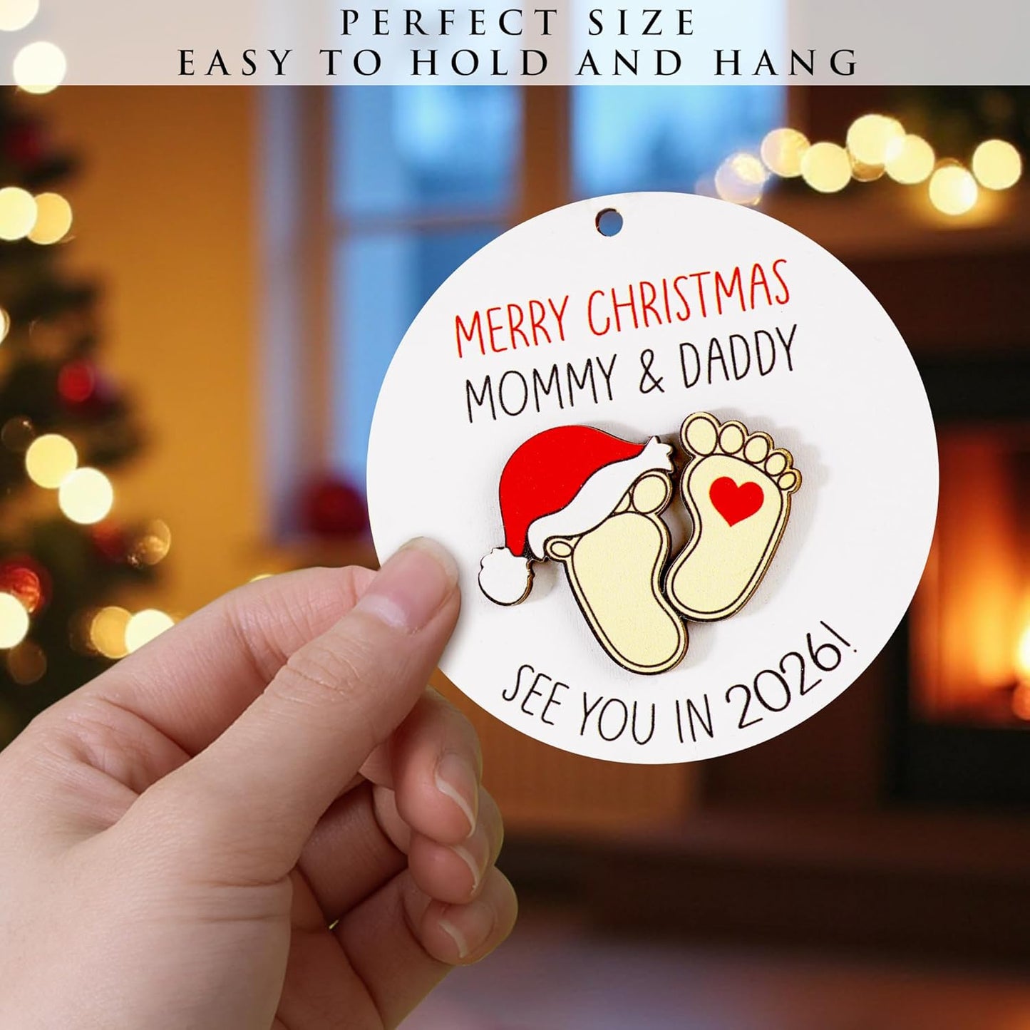 Baby First Christmas Ornament 2025, Expecting Baby Ornament 2026, New Mommy & Daddy Gift, Gifts for Expecting Parents Mom to Be, New Baby Ornaments, Pregnancy Ornament for Mommy & Daddy to Be