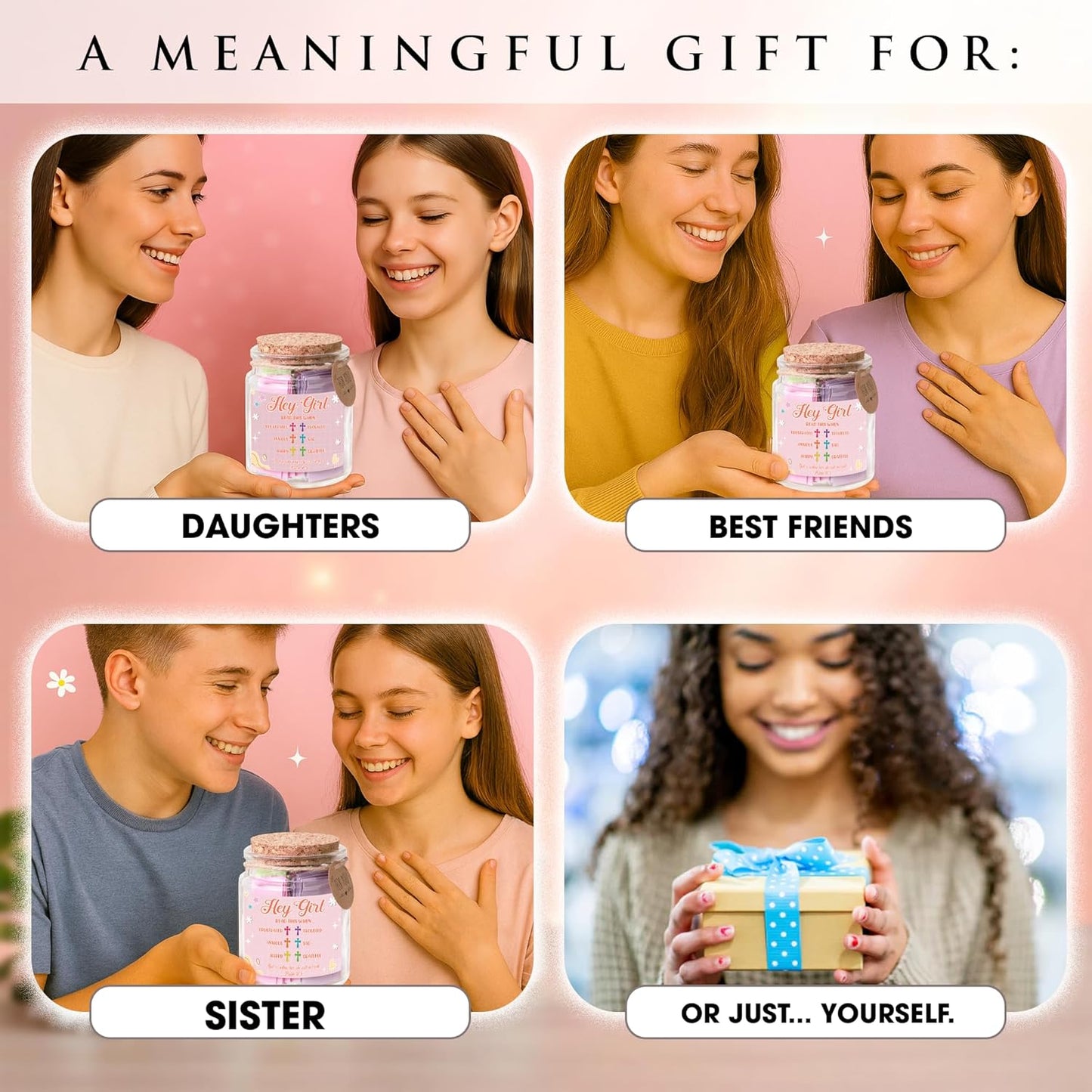 Hey Girl Bible Verse Jar – 92 Encouraging Scriptures for Teen Girls, Trendy Stuff & Gifts for Teen Girl, Back to School Essentials, Birthday Gifts & Christian Inspirational Jar for Teens