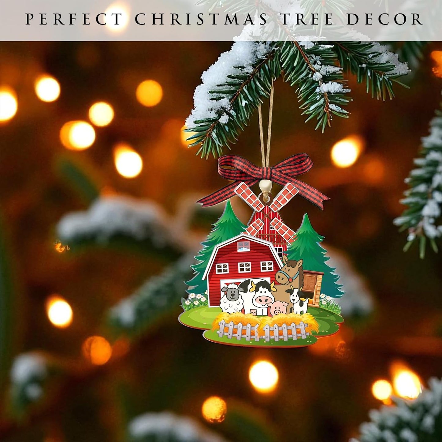 Farmer Christmas Ornament 2025 – Farming Xmas Ornament Farmhouse Tree Decor, Barn Ranch Farm Ornament, Country Holiday Decorations, Rustic for Farmer, Husband, Him