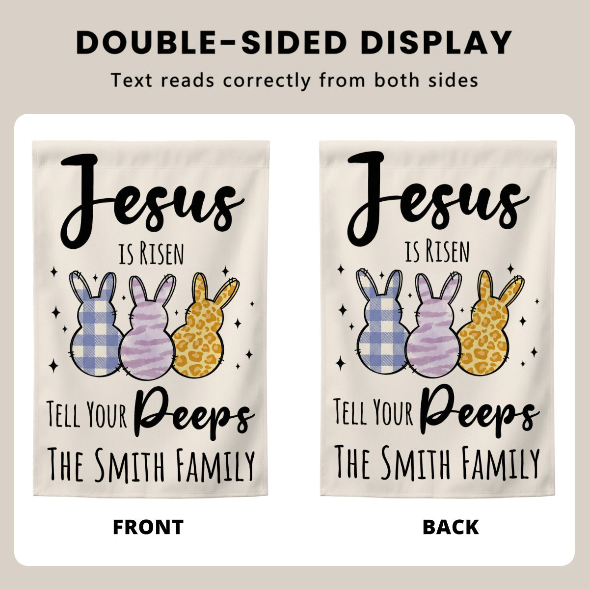 Jesus Is Risen Tell Your Peeps - Personalized Garden Flag