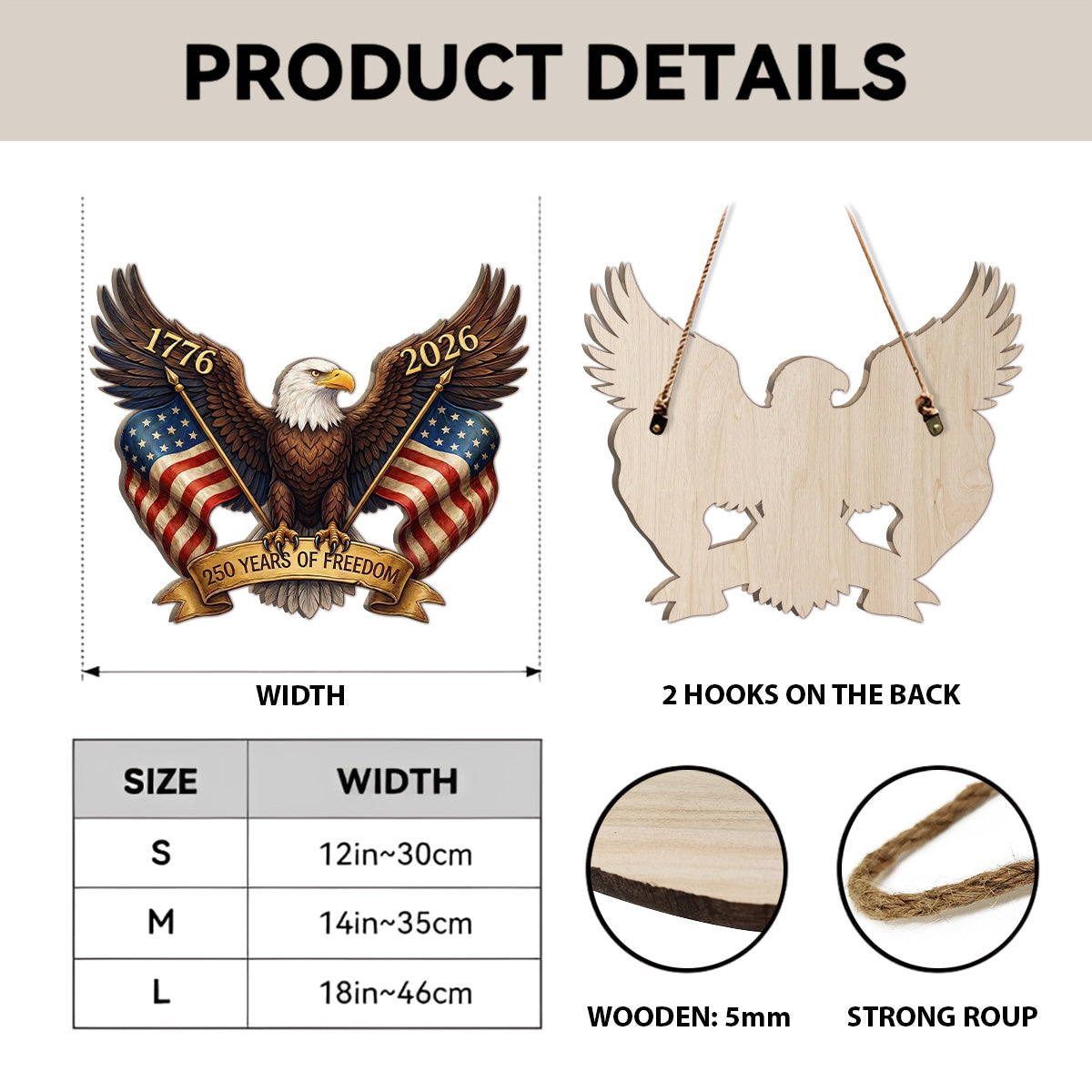 Freedom - Wooden Door Sign