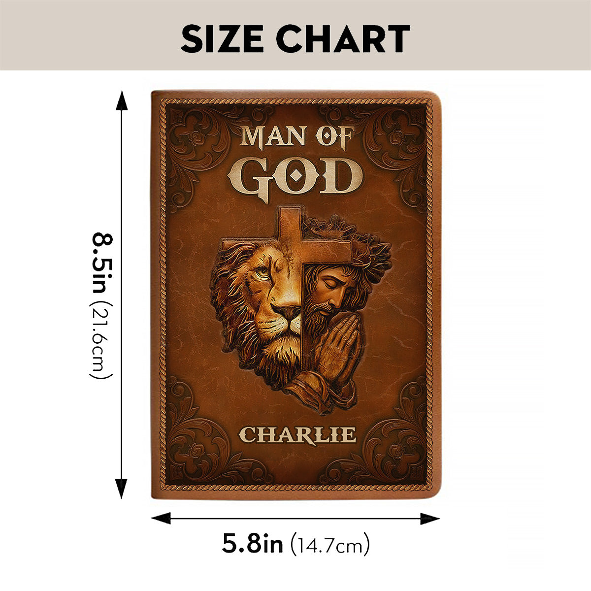 Man Of God - Personalized Leather Cover Notebook