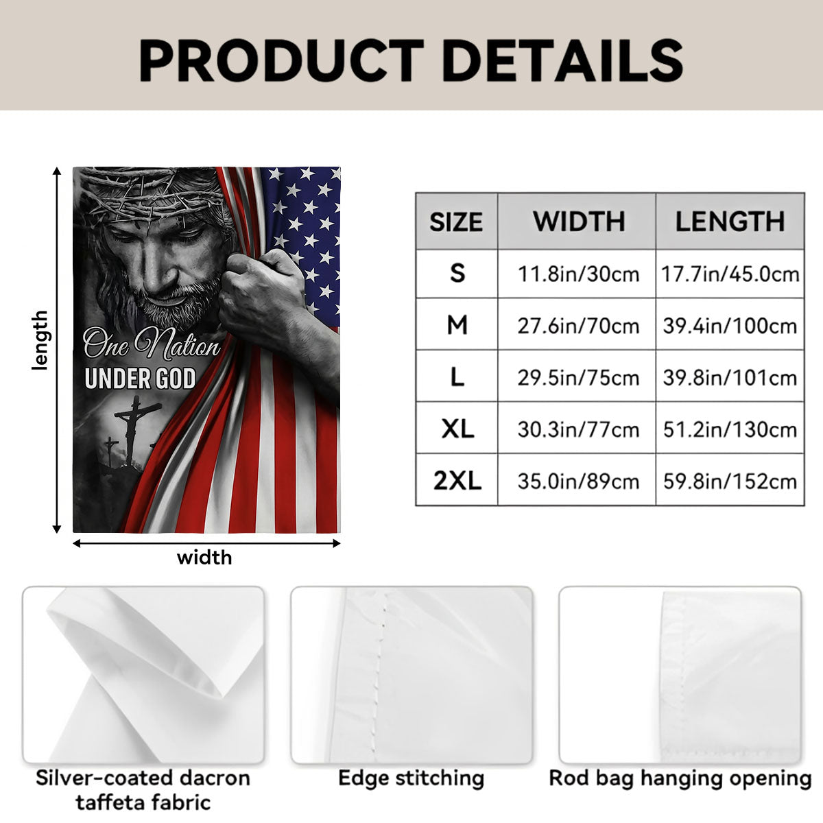 One Nation Under God Jesus - Garden Flag