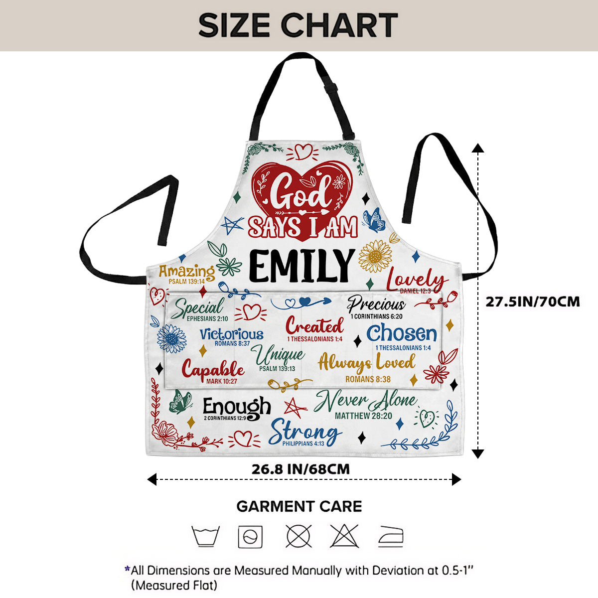God Says I Am - Personalized Apron With Pocket