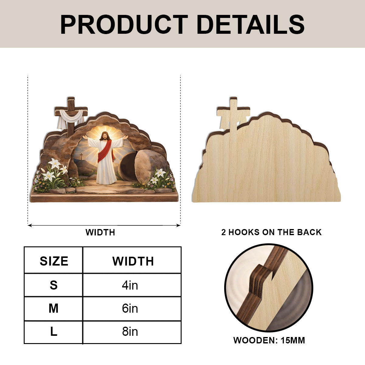 Jesus Resurrections - Wooden Block