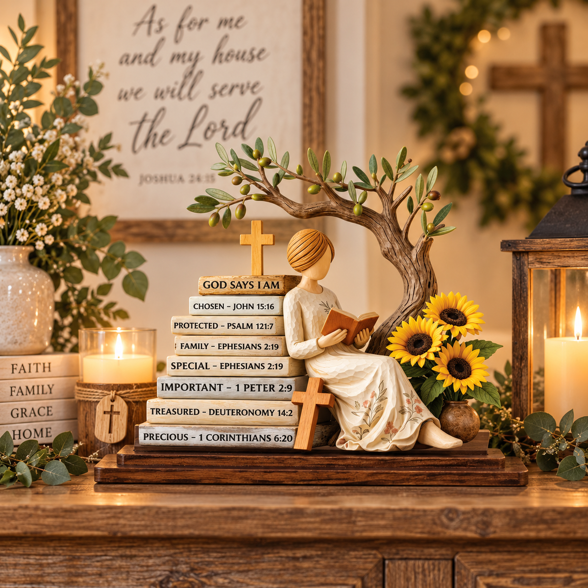 Faith & Sunflowers Christian Table Decor