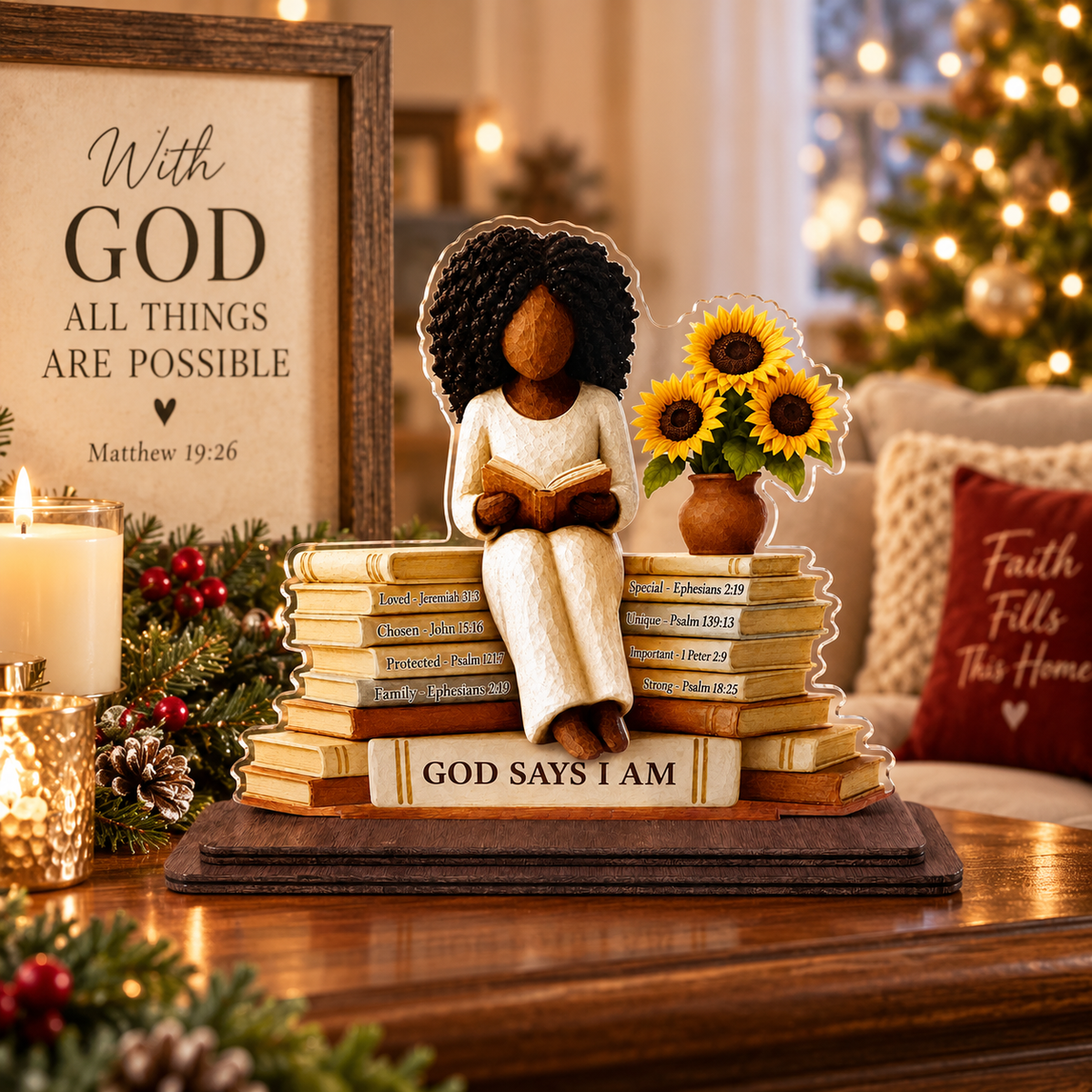 Faith & Sunflowers Christian Plaque