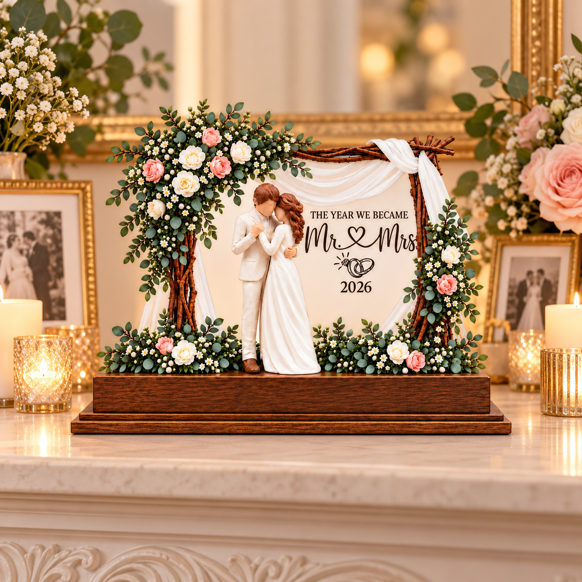 Our Adventure Begins Wedding Keepsake Plaque – Mr & Mrs 2026