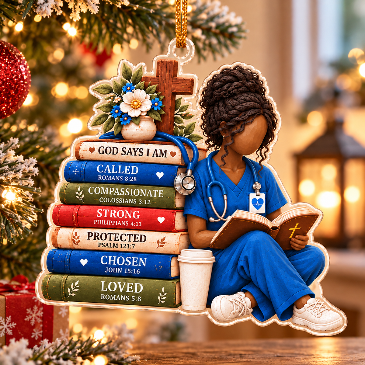 God Says I Am Nurse Ornament – Christian Faith Christmas Gift for Nurses