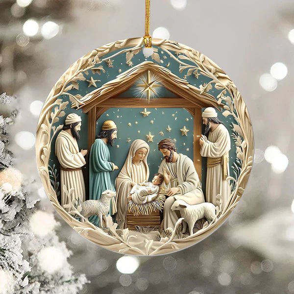 Silent Night Nativity Ornament