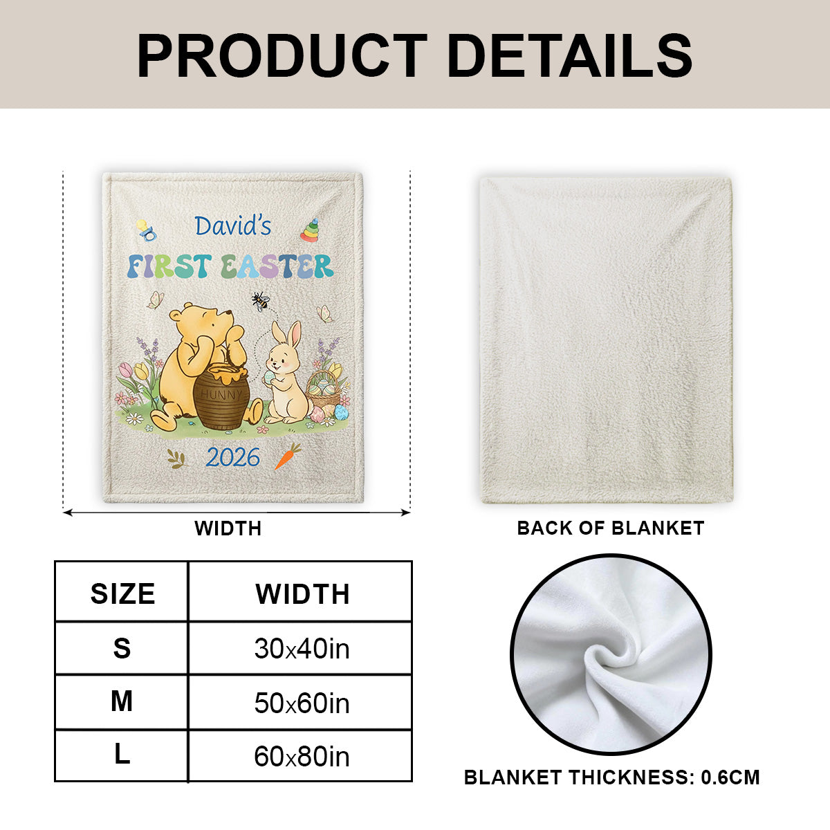 Baby's First Easter - Personalized Blanket
