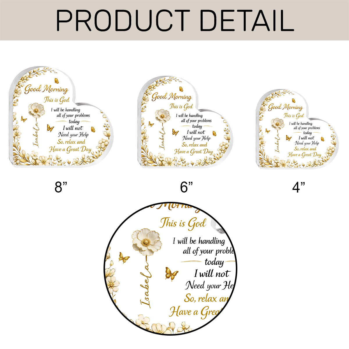 A Day In God Hand - Personalized Heart Shape Acrylic Plaque