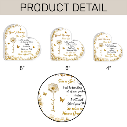 A Day In God Hand - Personalized Heart Shape Acrylic Plaque