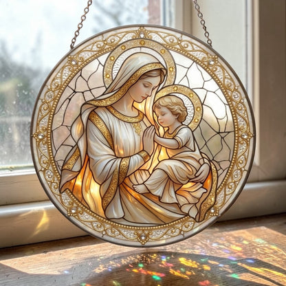 Hail Mary - Glass Suncatcher