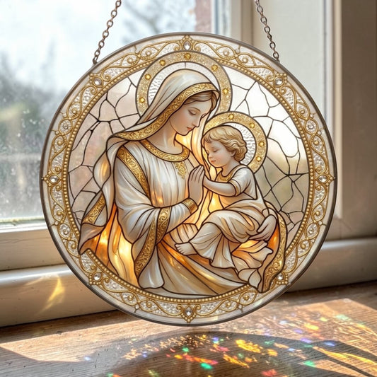 Hail Mary - Glass Suncatcher