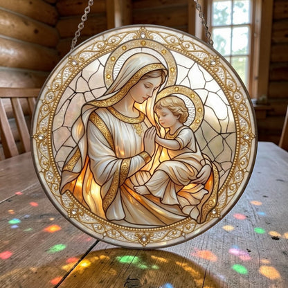 Hail Mary - Glass Suncatcher