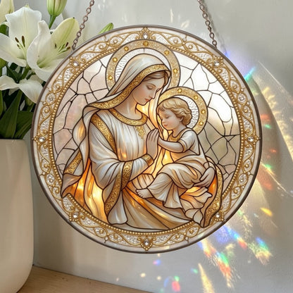 Hail Mary - Glass Suncatcher