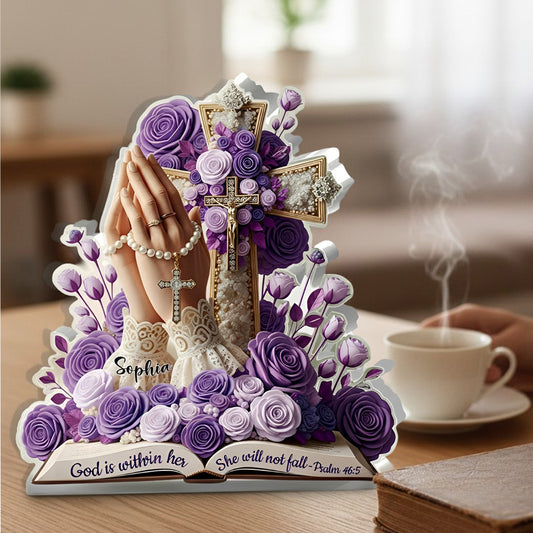 God Is Within Her She Will Not Fall - Personalized Acrylic Plaque