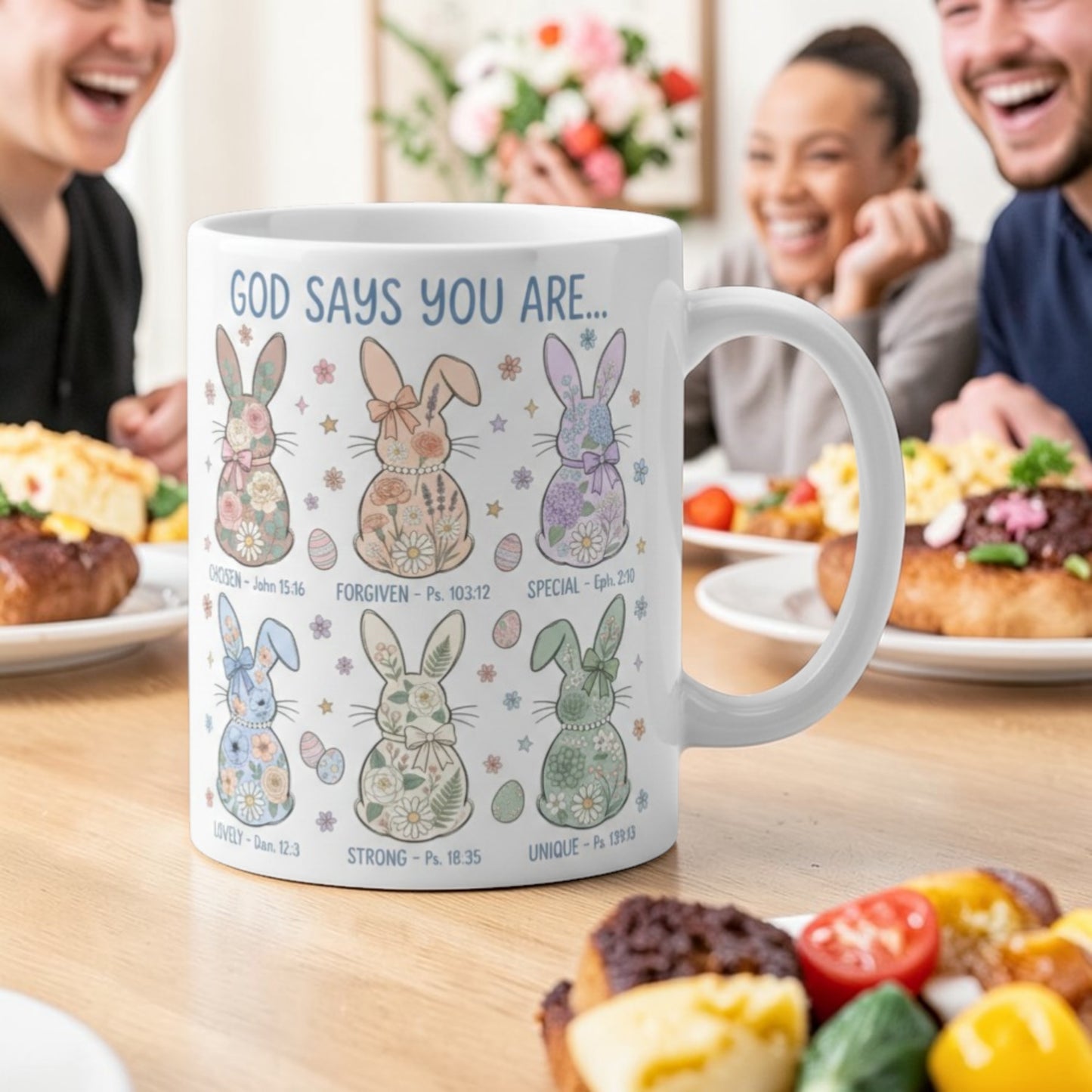 God Says You Are Faith Based Easter Bunny - Creramic Mug