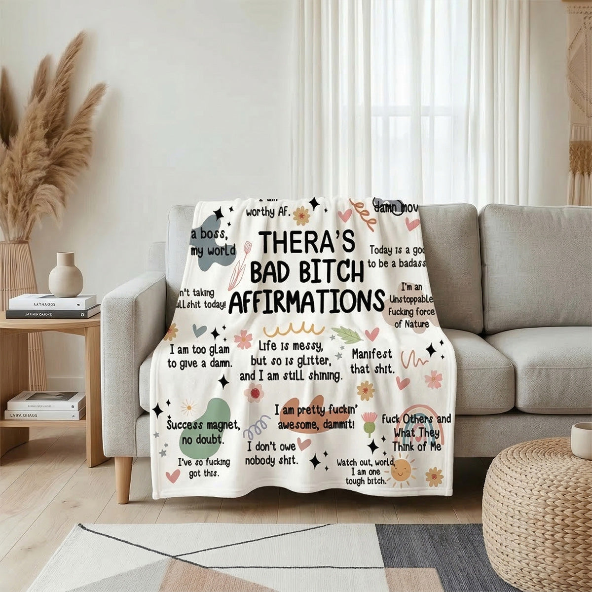 Bad Bitch Affirmation - Personalized Sherpa Blanket