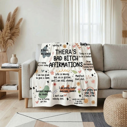 Bad Bitch Affirmation - Personalized Sherpa Blanket