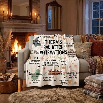 Bad Bitch Affirmation - Personalized Sherpa Blanket
