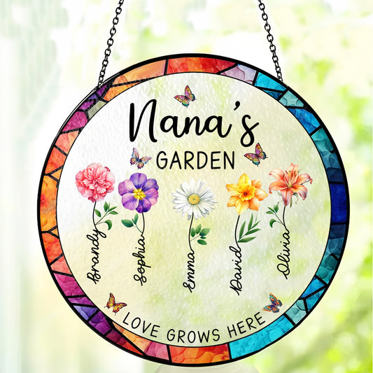 Grandma's Garden - Personalized Glass Suncatcher