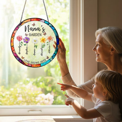 Grandma's Garden - Personalized Glass Suncatcher