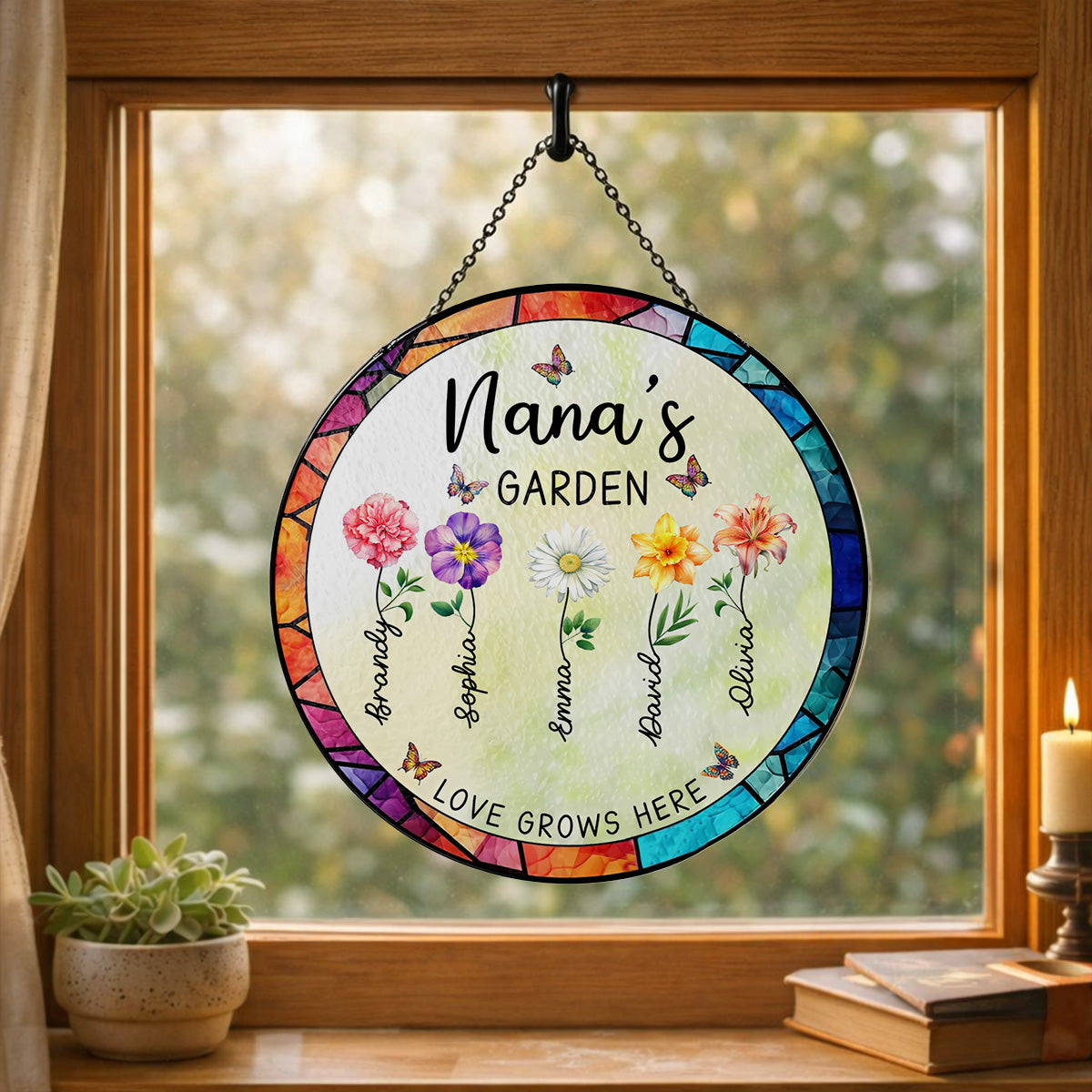 Grandma's Garden - Personalized Glass Suncatcher