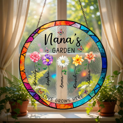 Grandma's Garden - Personalized Glass Suncatcher
