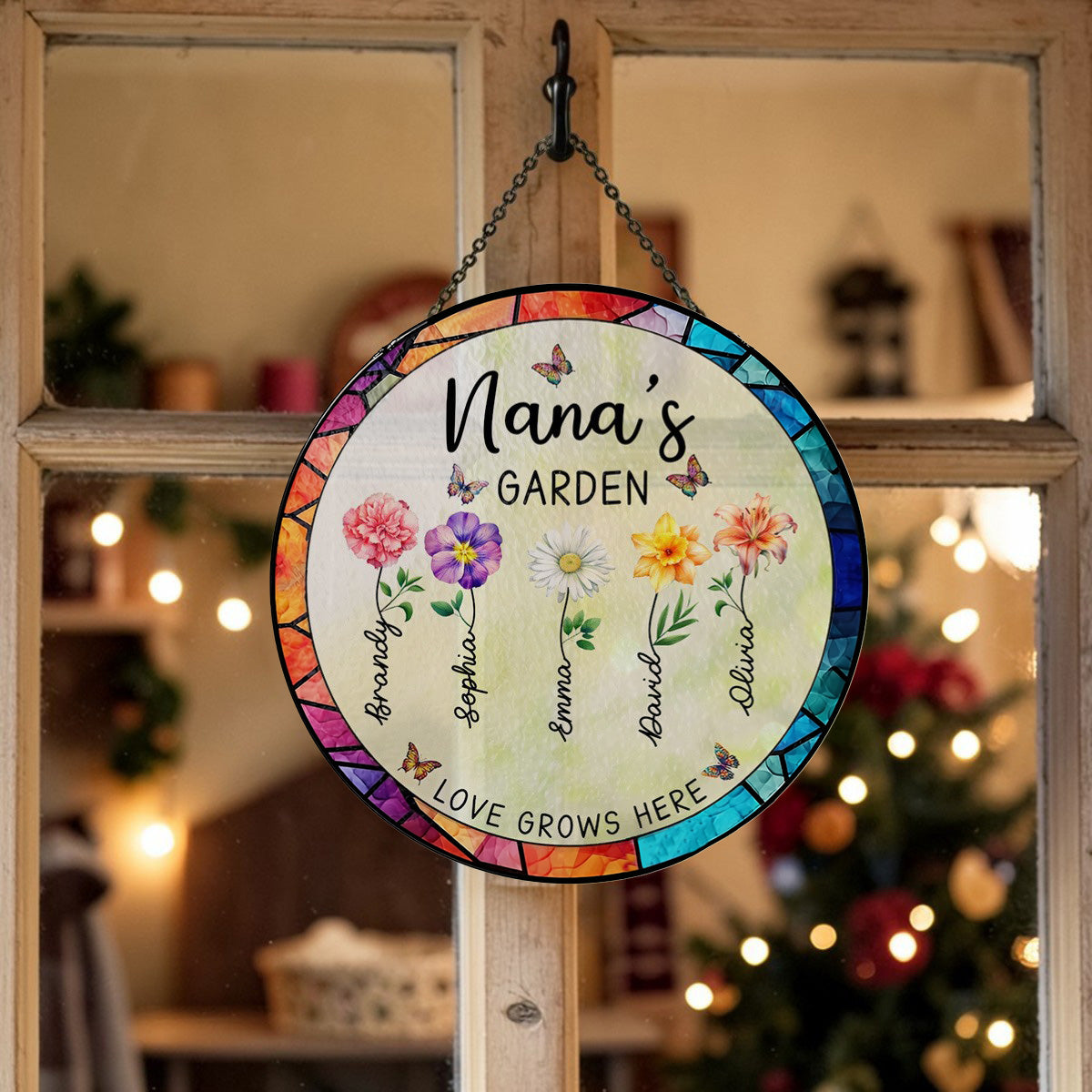 Grandma's Garden - Personalized Glass Suncatcher