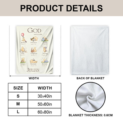 God Says I Am Baby - Personalized Sherpa Blanket